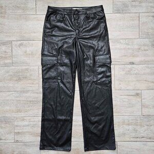 Suite 2939 Faux Leather Cargo Pants Women's Straight Leg Flap Pocket‎ Glam 9/29